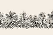 Tropical black& white plants, a Decorative Illustration by Jeanna Draw (Thumbnail 3 of 19)