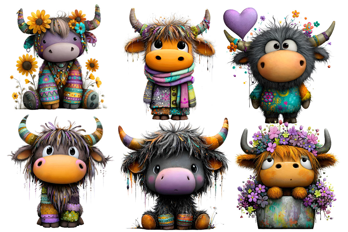 Whasicimal Haighland cow  clipart, an Illustration by Designworld (Photo 3 of 5)