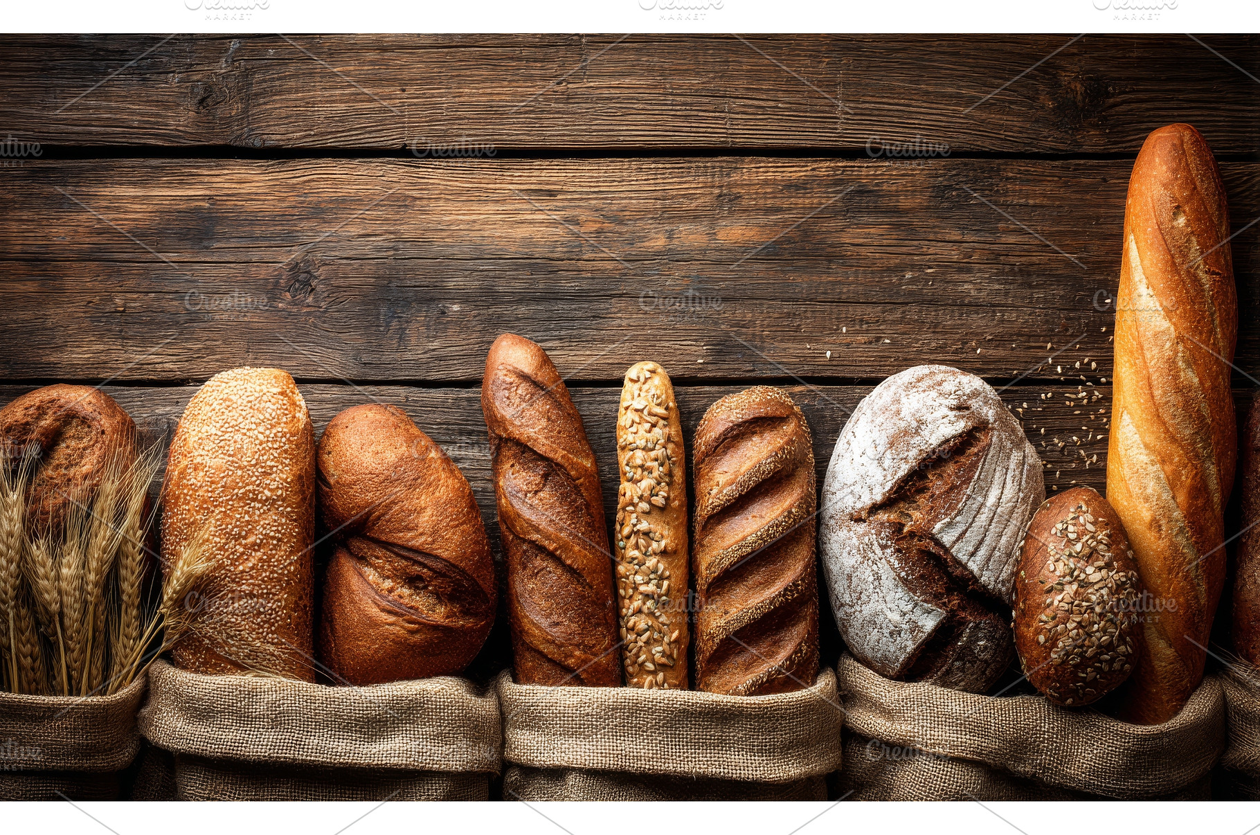 Brown and white whole grain loaves, a Food & Drink Photo by ZinetroN