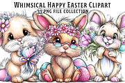 Whimsical Happy Easter Clipart, an Illustration by Dream Creation (Thumbnail 1 of 7)