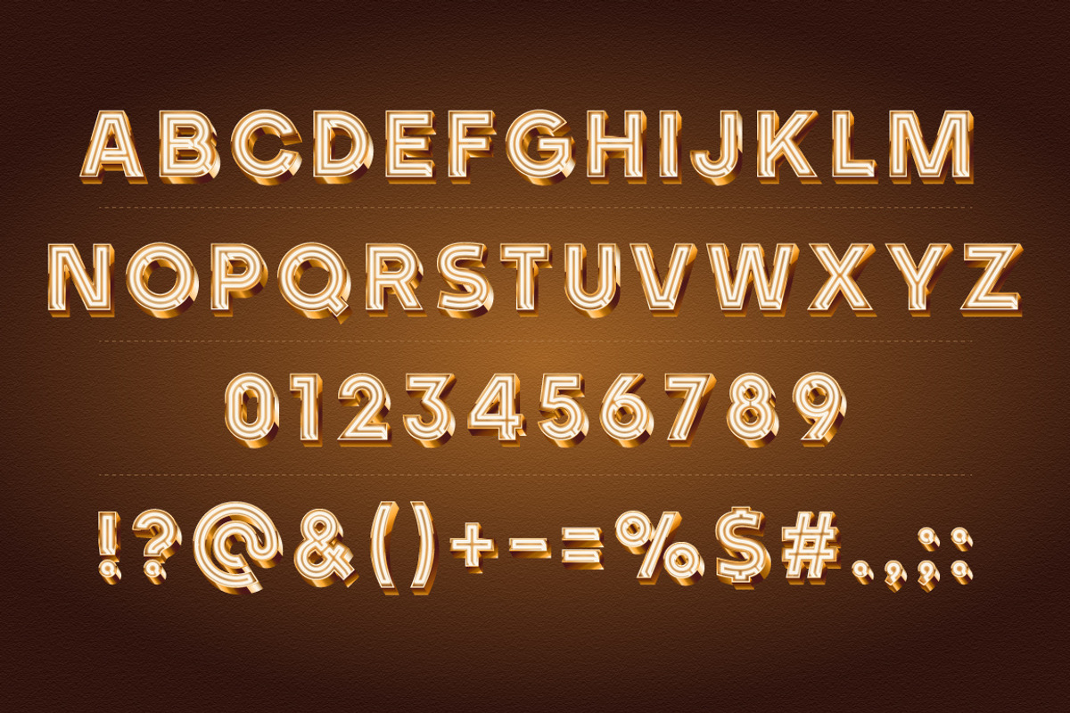 Realistic vector neon alphabet 4 preview 2
