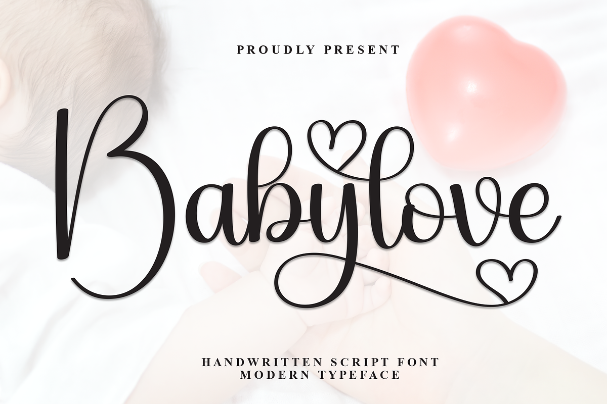 Babylove | Script Font, a Sans Serif Font by Scratchones (Photo 1 of 9)