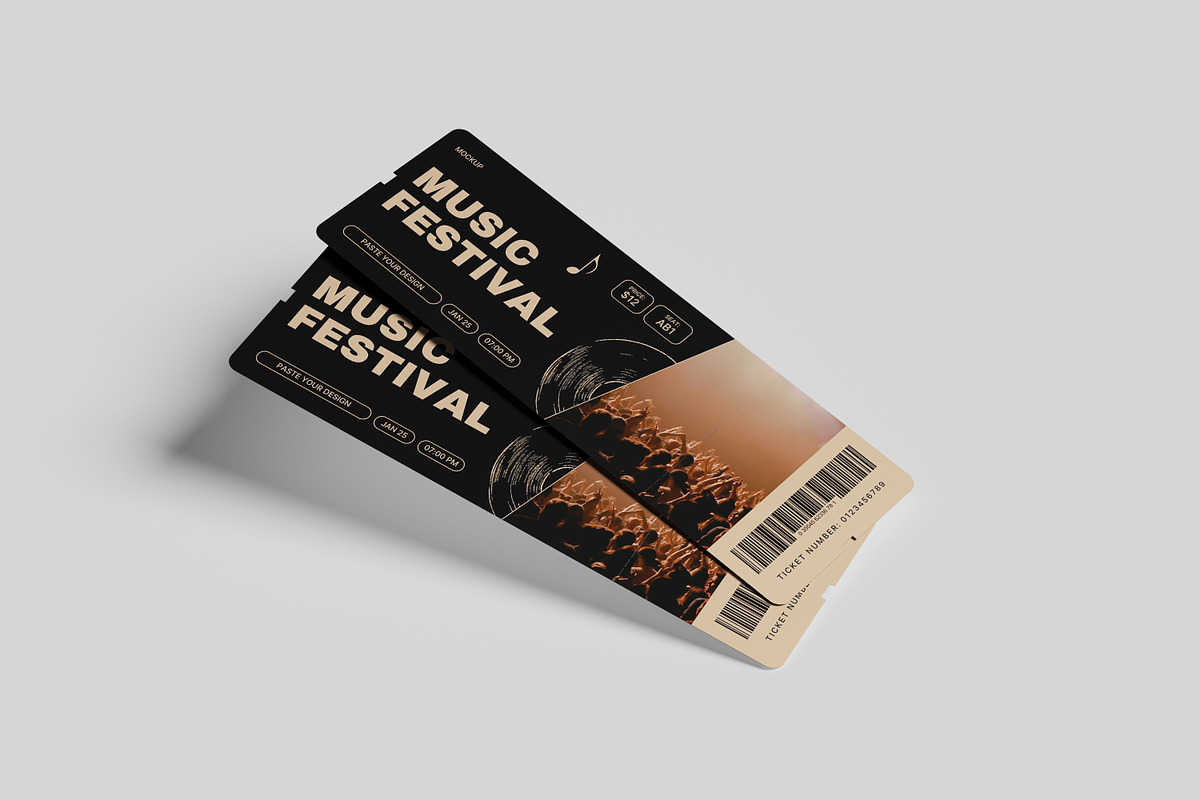 ticket mockup, a Print Template by kebunmockup (Photo 4 of 5)