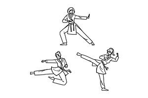 defense karate woman vector, a Person Illustration by pikepicture