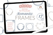Procreate romantic frames border, a Brush Add-On by Let's Art (Thumbnail 1 of 3)