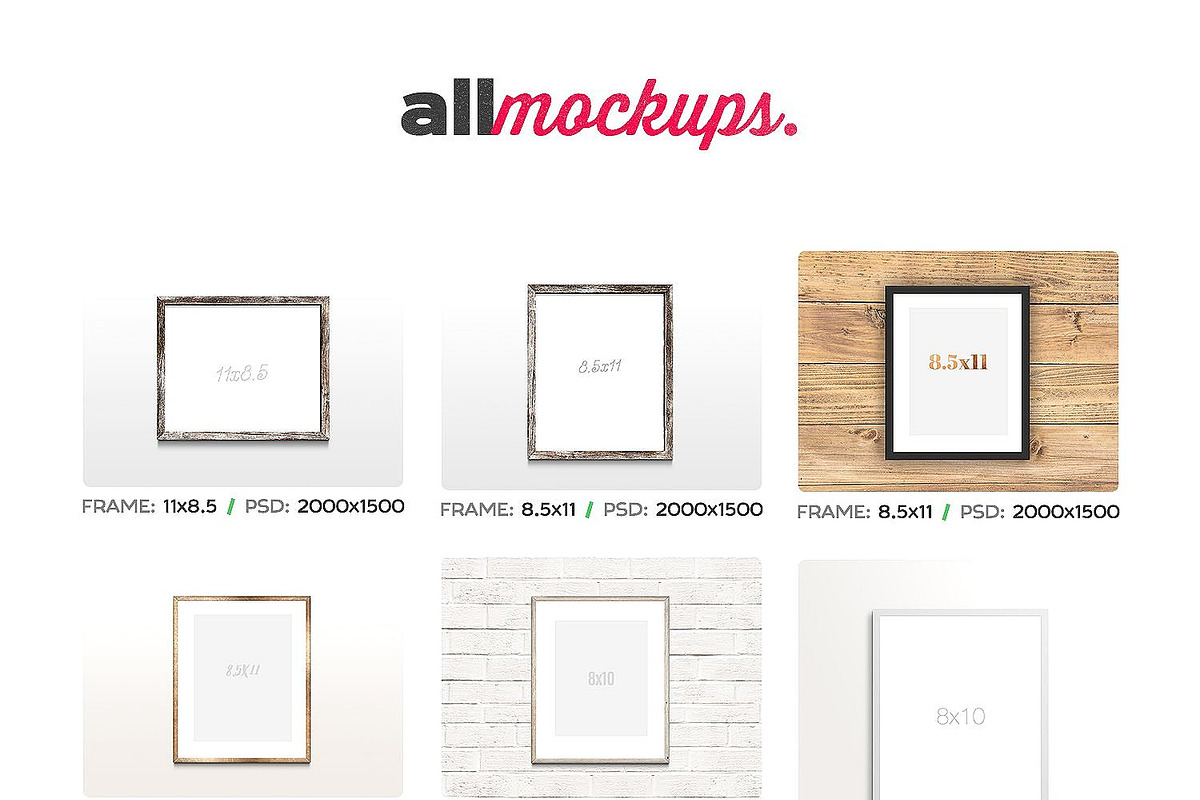 Framezilla Bundle. 55 Frame Mockups, a Mockup by Frisk Shop (Photo 4 of 13)