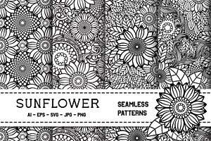 Sunflower Seamless Patterns