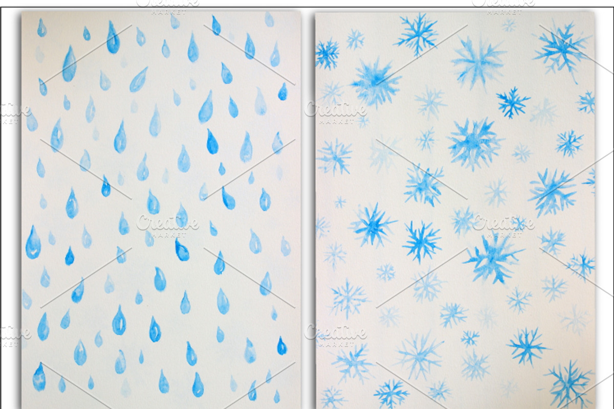 Watercolor Nature Background Set1 preview 2