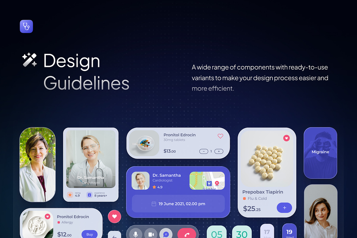 PockeDoc - Doctor Appointment UI Kit, an UI Kit Template by Rafiq | YDN (Photo 3 of 6)