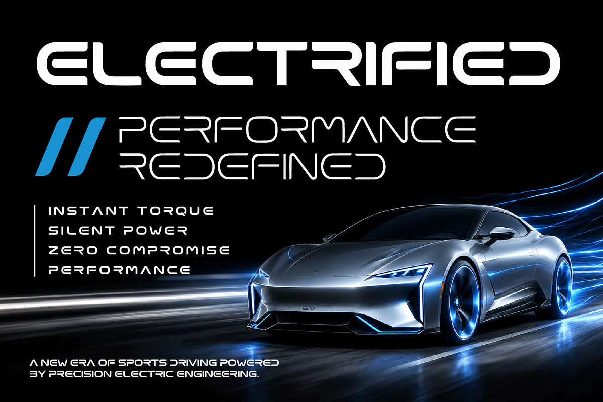 AIREV – Futuristic Display Typeface, a Sans Serif Font by HypeWorksCo (Photo 8 of 9)