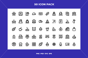 Christmas icons, an Outline Icon by Wencory