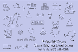 Classic Toys Digital Stamps Clipart