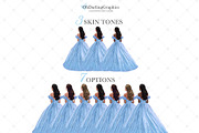 Light Blue Princess Dress Clipart, an Illustration by Oh Darling Graphics (Thumbnail 2 of 3)