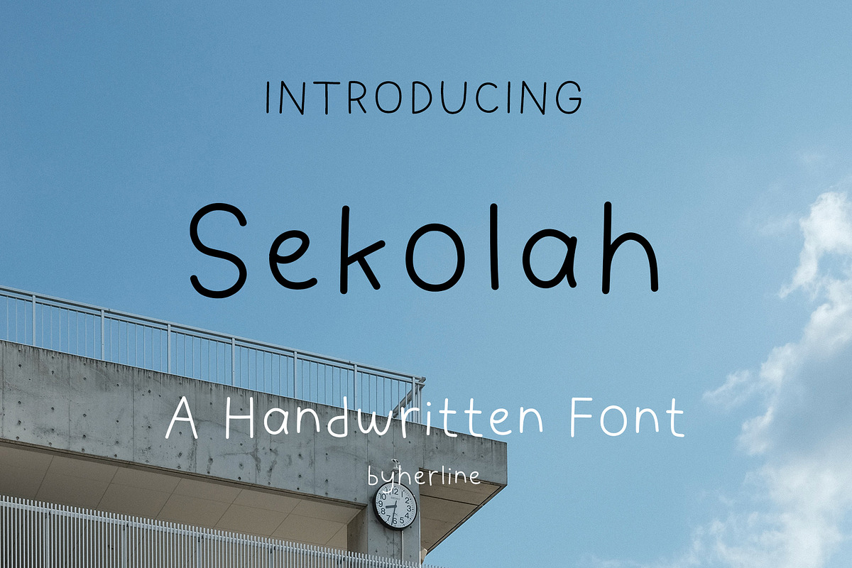 Sekolah Handwritten Font, a Sans Serif Font by byherline (Photo 1 of 3)