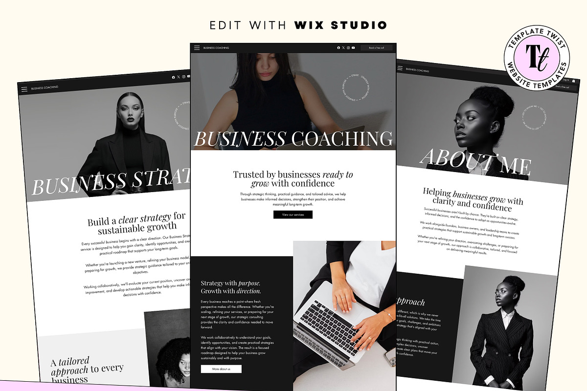 Luxury Website Consultant Coaches, a Wix Template by Template Twist Shop (Photo 2 of 9)