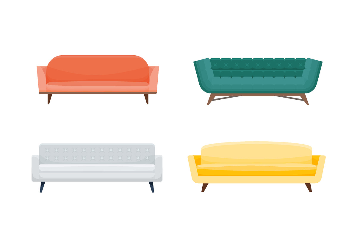 Comfortable sofas, couches set, a Decorative Illustration by Good Studio (Photo 2 of 4)