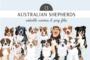 Australian Shepherd Clip Art Bundle