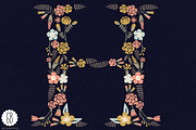 Floral letters, monogram, floral HOE, a Decorative Illustration by GrafikBoutique (Thumbnail 2 of 3)