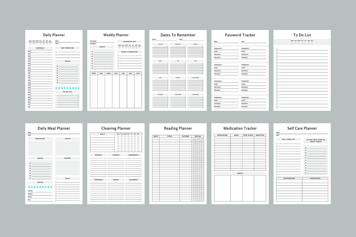Canva Editable Planner Bundle Pack, a Stationery Template by Design Zone