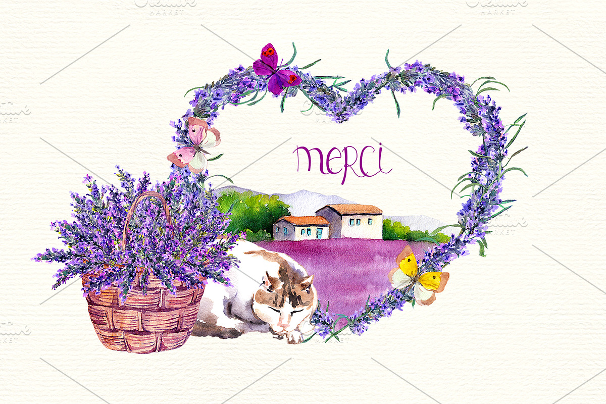 Lavender watercolor clipart, an Animal Illustration by Where summer is (Photo 7 of 7)