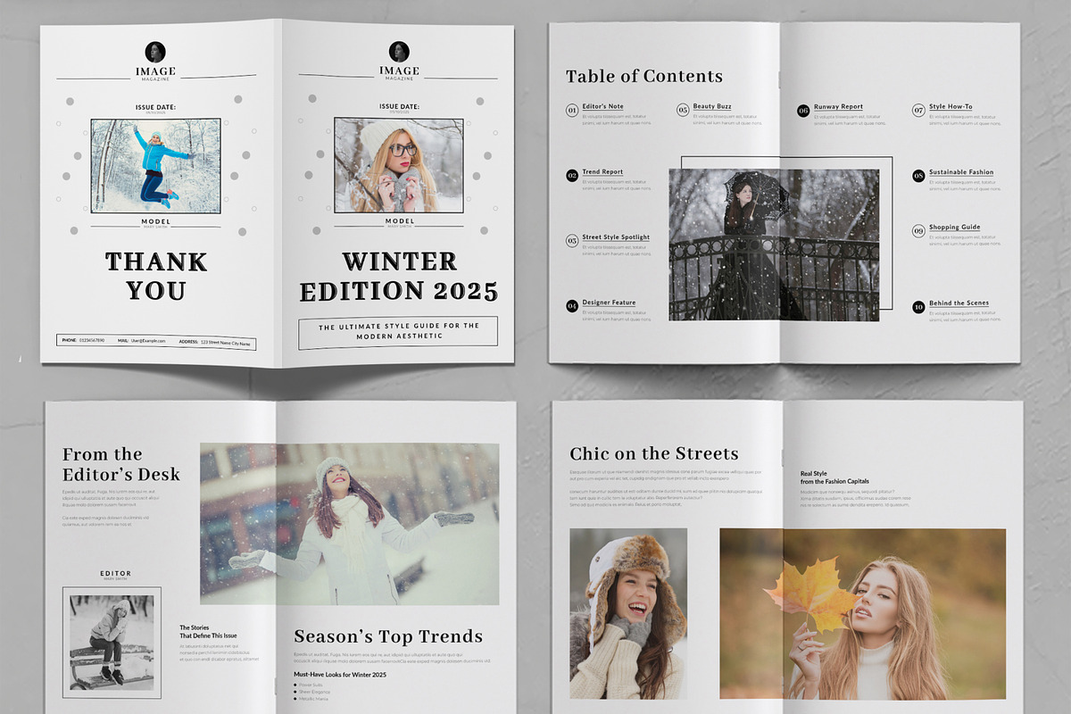 Winter Magazine Template, a Magazine Template by ContestDesign (Photo 2 of 3)