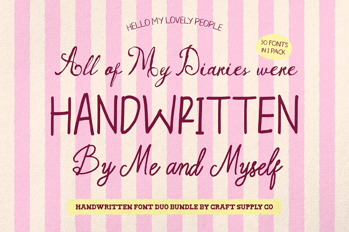 Bundle Handwritten Font Duo, a Handwritten Font by Craft Supply Co. (Photo 1 of 11)
