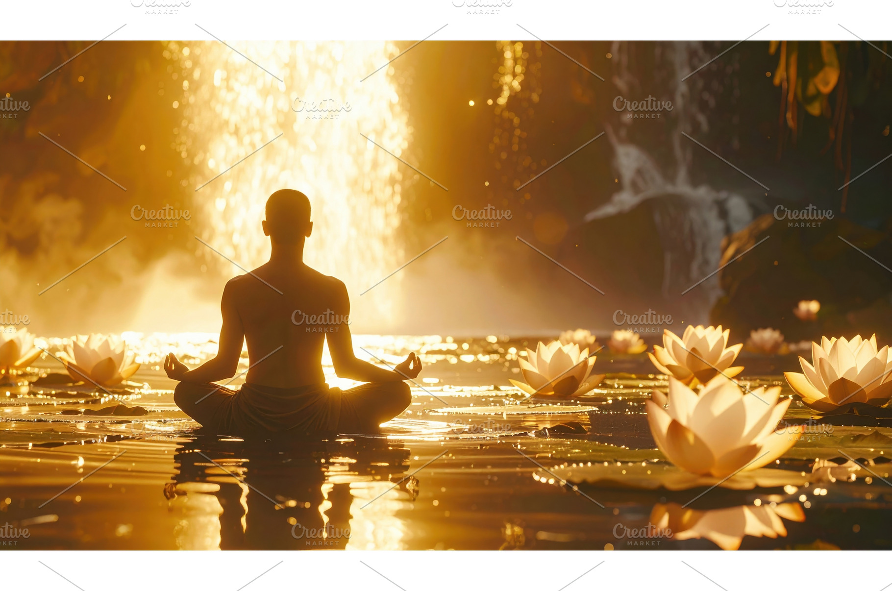 Silhouette of a person meditating in, a Nature Photo by Igor Tichonow