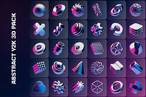 Abstract Y2K Icon 3D Illustration