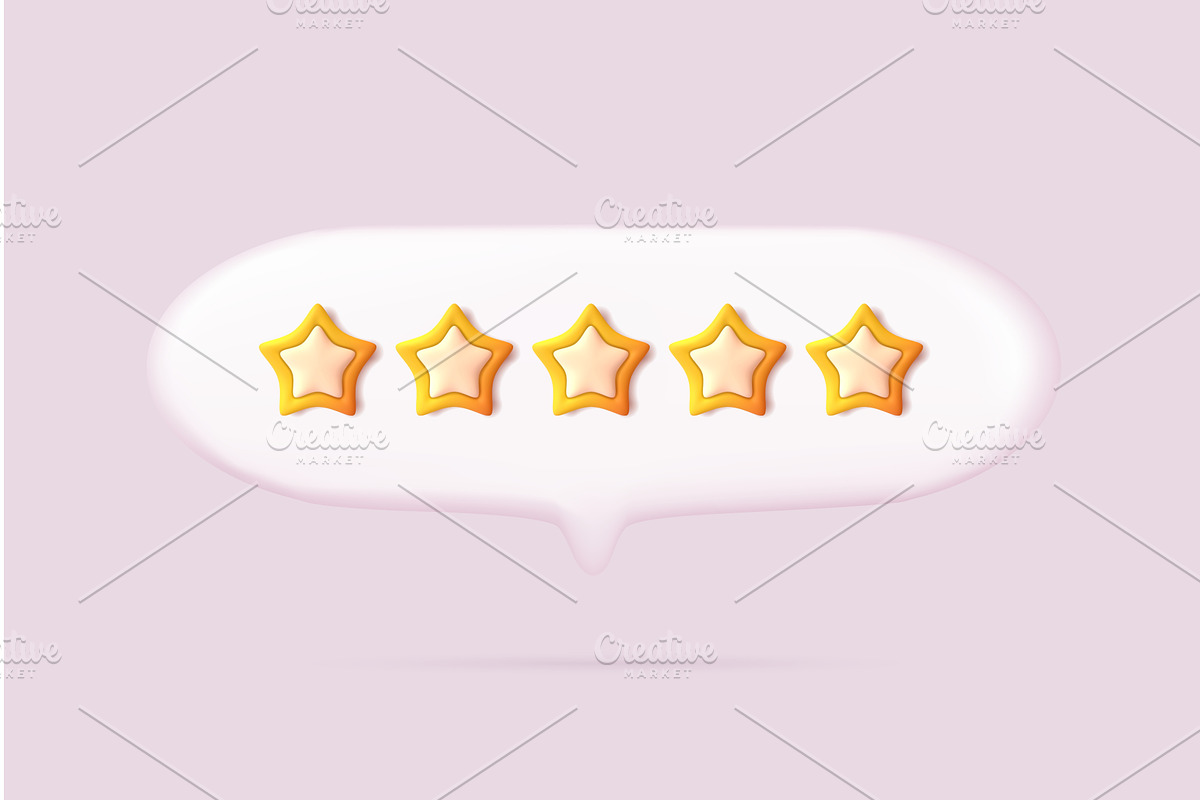3d review bubble. Star rating, an Illustration by Stock-Smart-Start