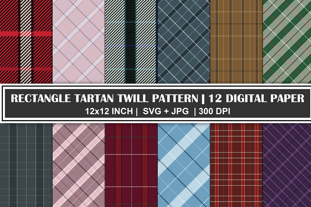 Stripe Plaid Twill Digital Paper Set, a Pattern Graphic by Gfx Expert Team (Photo 1 of 3)