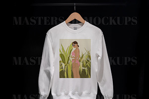 Gildan White Sweatshirt Mockup