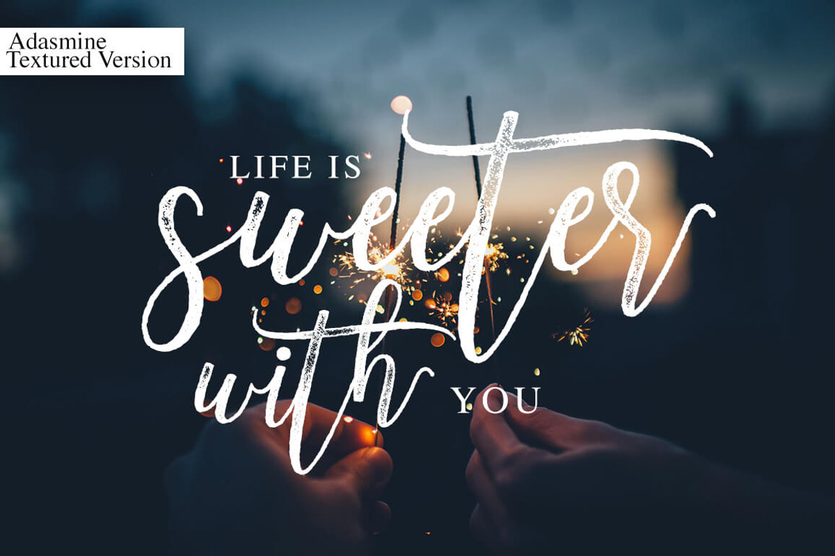 Adasmine Clean & Textured Script, a Script Font by Studio design (Photo 13 of 22)