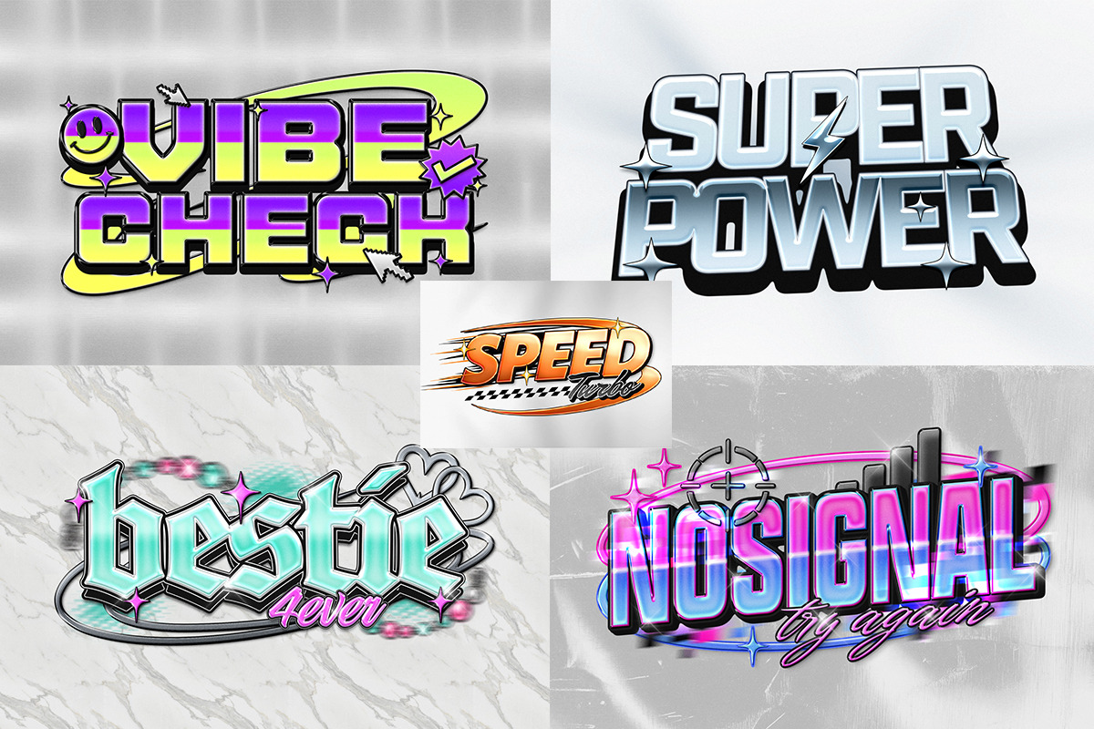 Retro Chrome Typography Text Effect, a Layer Style Add-On by Matsero (Photo 3 of 4)