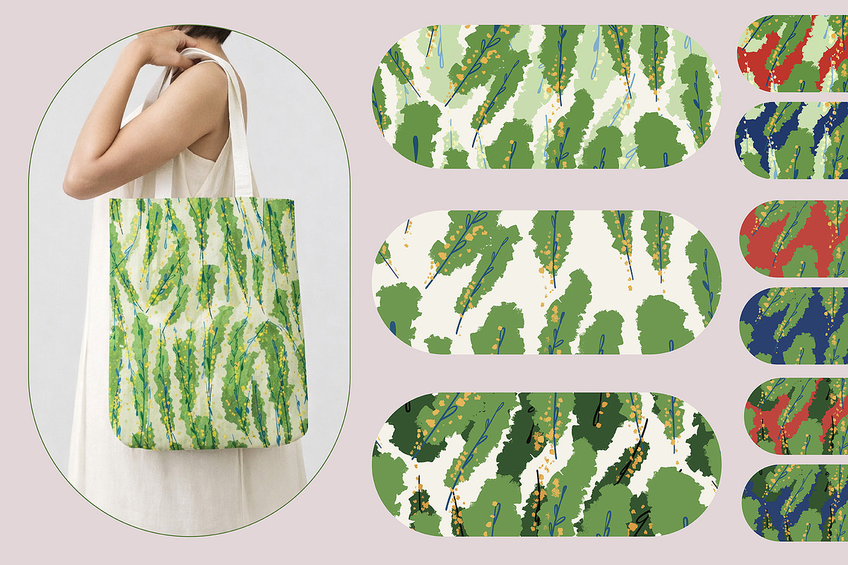 Soft Botanical Seamless Pattern Set, a Pattern Graphic by FER by Ekaterina Kazakova (Photo 2 of 6)