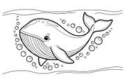 Whale Line Art Vector Bundle, an Illustration by yasushie (Thumbnail 26 of 51)