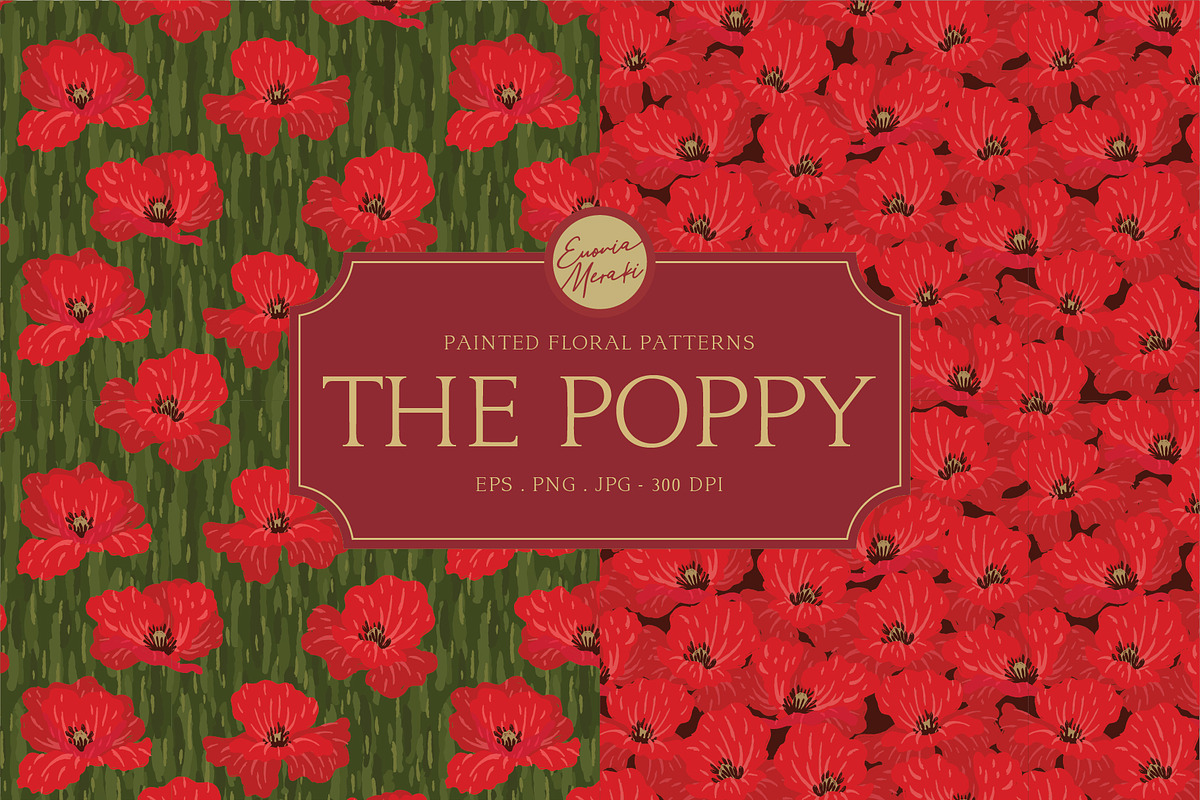 Painted Floral Patterns - The Poppy, a Pattern Graphic by Euonia Meraki (Photo 1 of 10)