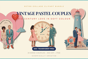 Vintage Pastel Couples Collage