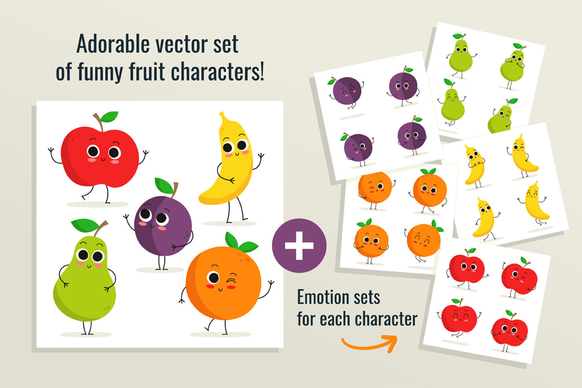 Cute happy fruits! :), an Illustration by Zhe Vasylieva (Photo 2 of 3)