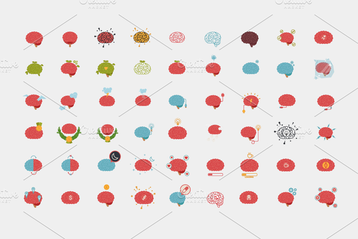 54 x Brain icons - Big set, an Icon by Beatriz Gascón (Photo 2 of 5)