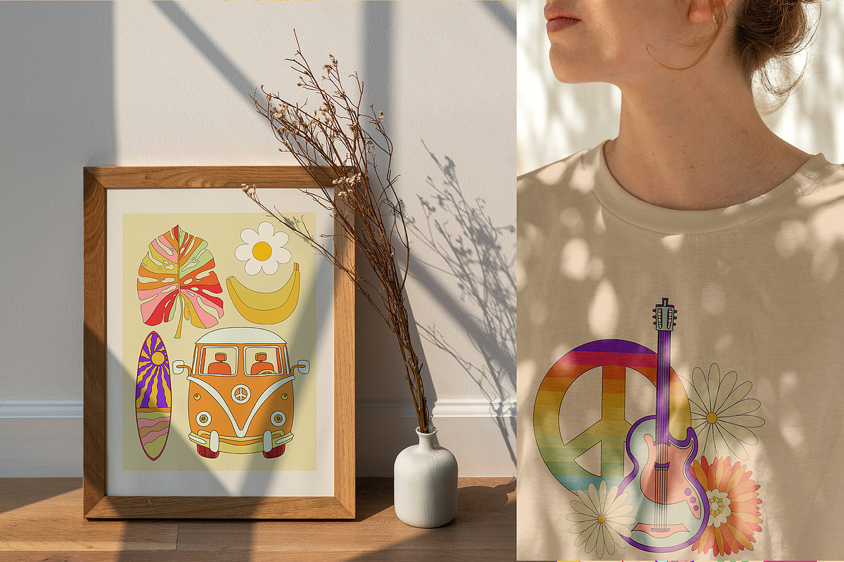 Groovy summer story 60s-70s, a Texture Illustration by Antikva17 (Photo 18 of 18)