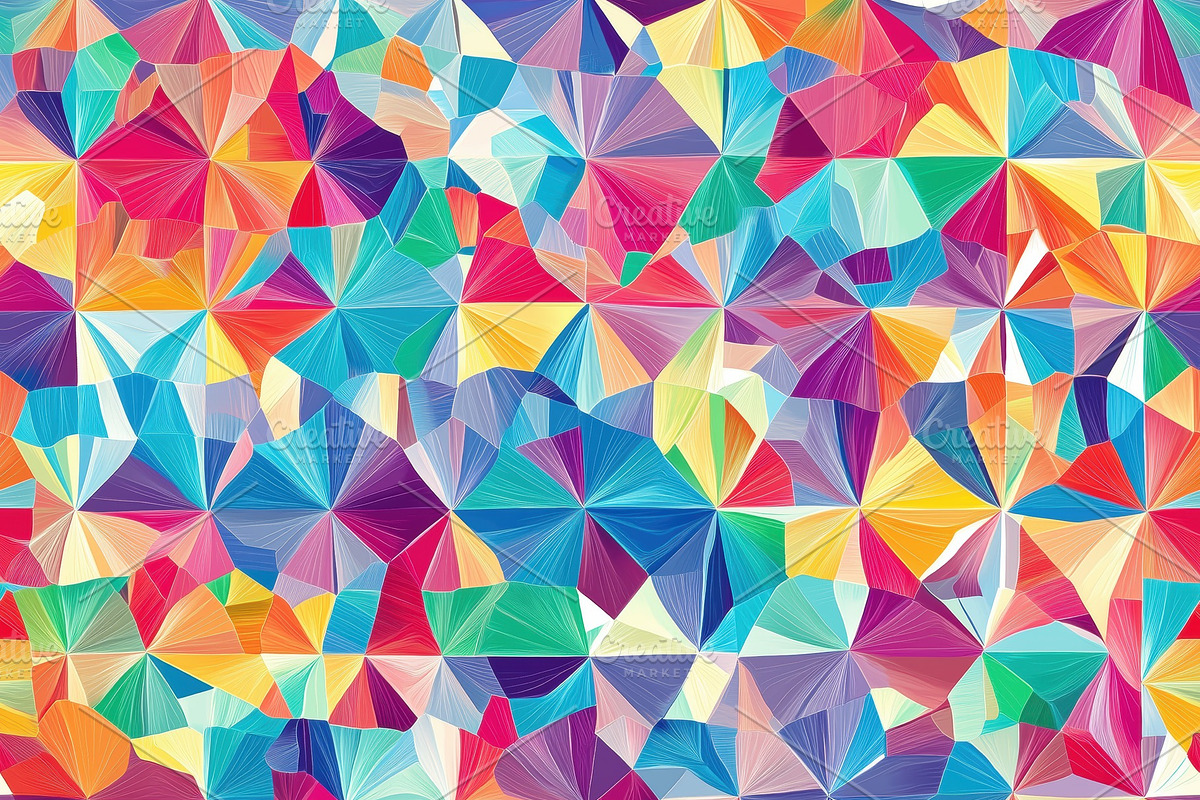 Seamless abstract pattern featuring a mosaic of colorful geometric shapes in va, a Pattern Graphic by Textures & Backgrounds