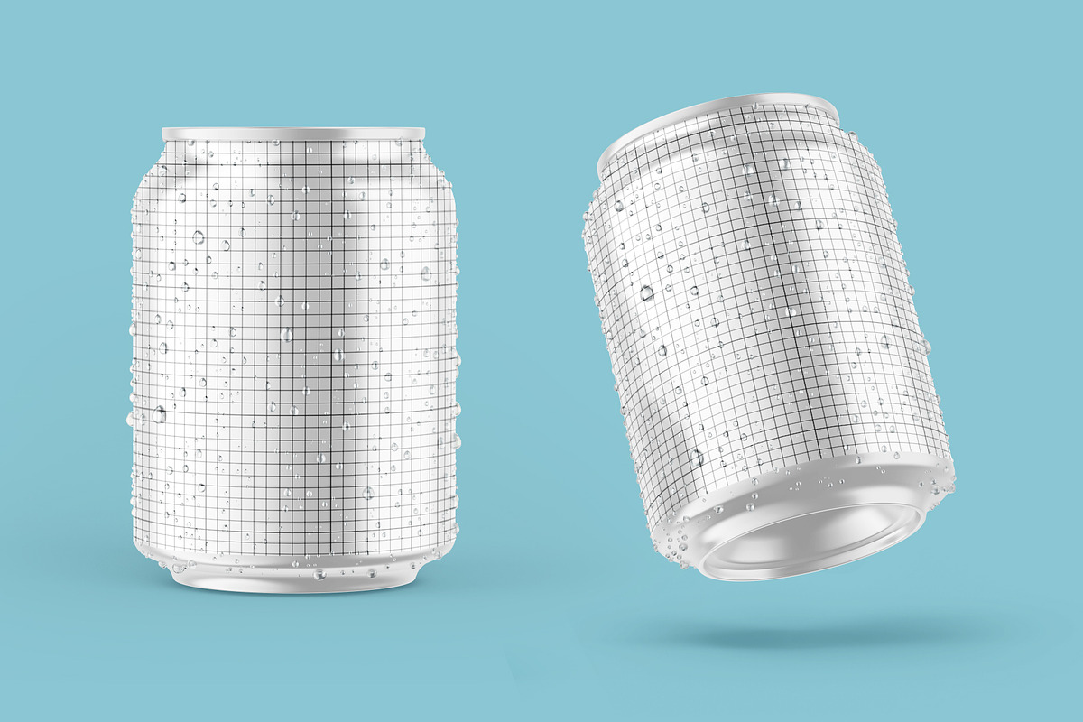 Glossy Metallic Can Bundle, a Product Mockup by Graphic Bird (Photo 15 of 19)