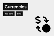 Currencies Solid - 350 icons, a Solid Icon by Pictomate (Thumbnail 1 of 7)
