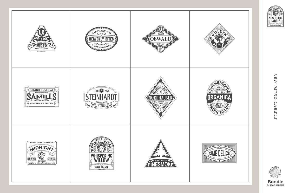 40 Retro Labels Collection, a Branding & Logo Template by Graphicdome (Photo 5 of 9)