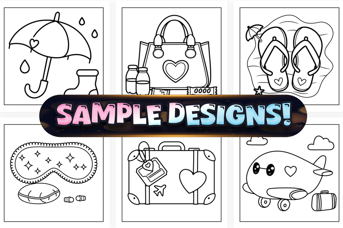 Bold Easy Travel Girly Coloring Page, an Object Illustration by Craftsbeefy (Photo 3 of 4)