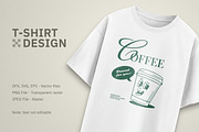 Retro Coffee Mascot T-Shirt Design, a Food Illustration by Vasya Kobelev (Thumbnail 3 of 5)