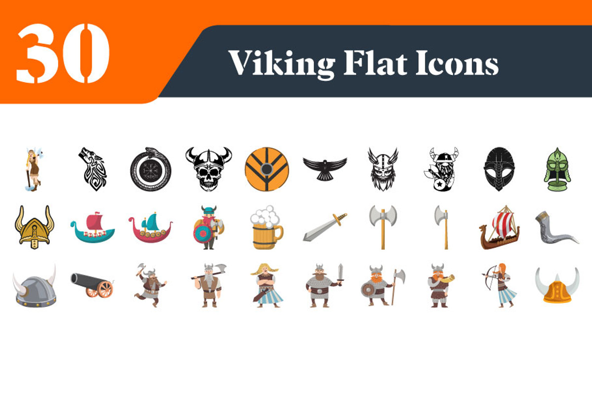 Viking Flat Icons Bundle, an Emoji Icon by EllaMaiyaali (Photo 2 of 3)