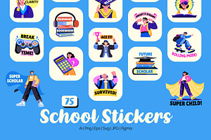 School Stickers Collection, an Emoji Icon by Prosymbols