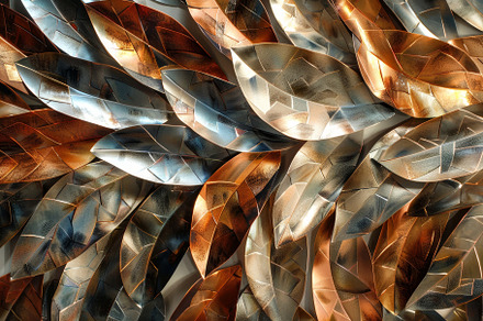 A vibrant arrangement of metallic le, a Photo by Tanuart