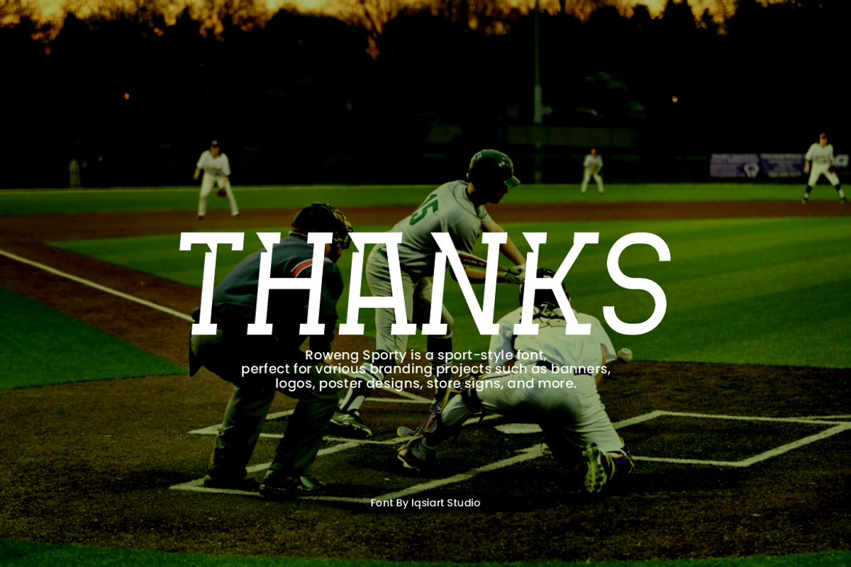 Roweng Sporty - Baseball Font, a Slab Serif Font by Iqsiart Studio (Photo 7 of 7)
